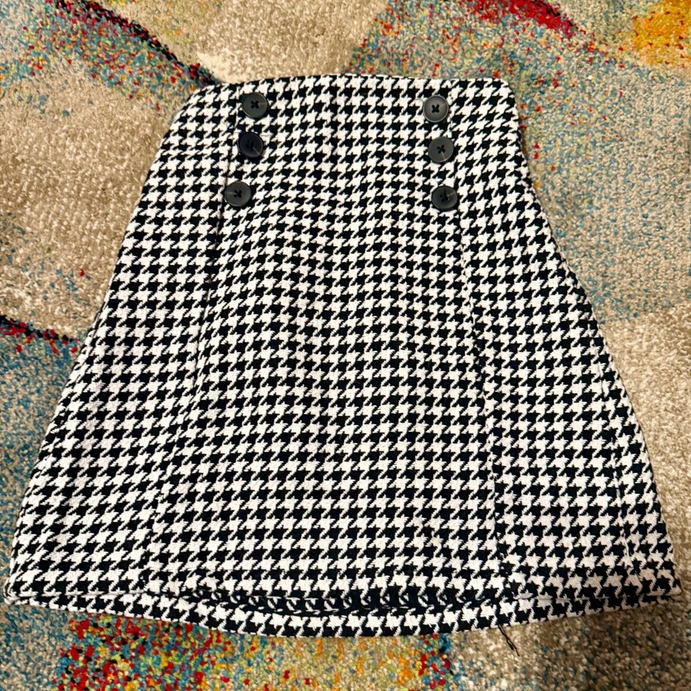 Black and White Houndstooth Skirt XS 00